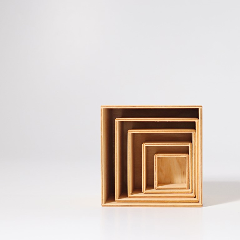 Grimm's Boxes Natural cubi impilabili 5 pezzi legno