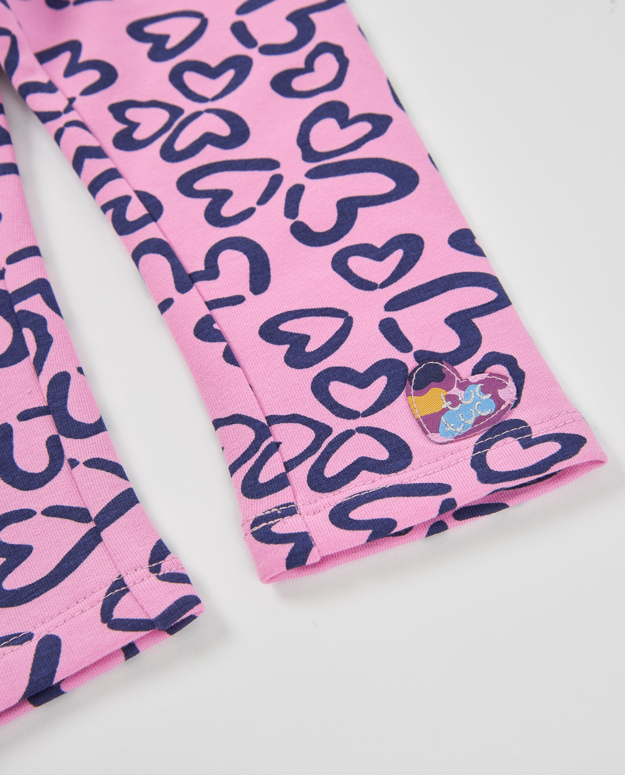 Tuc tuc leggings bambina rosa felpati cuori