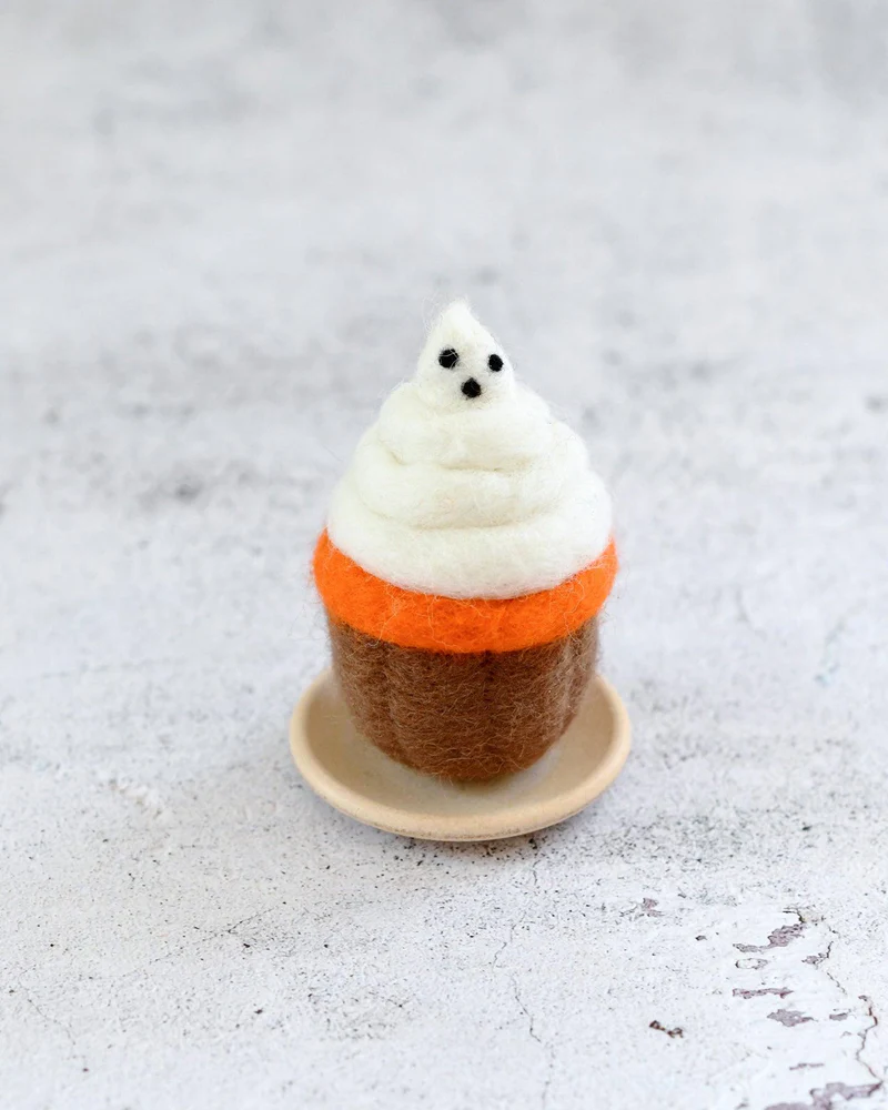 Tara Treasures Cupcake Fantasma in Feltro Gioco Halloween Singolo