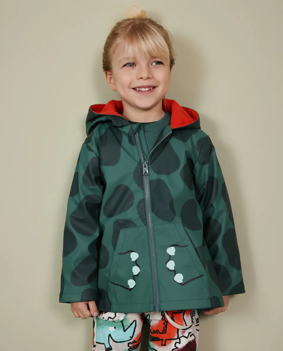 Tuc Tuc giacca pioggia bimbo rinoceronte verde