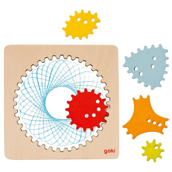 Goki Spirografo Legno 5 Rondelle gioco disegno