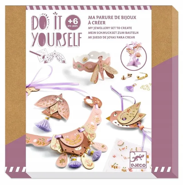 Djeco Do It Yourself Miss Rosefinch kit gioielli ecopelle