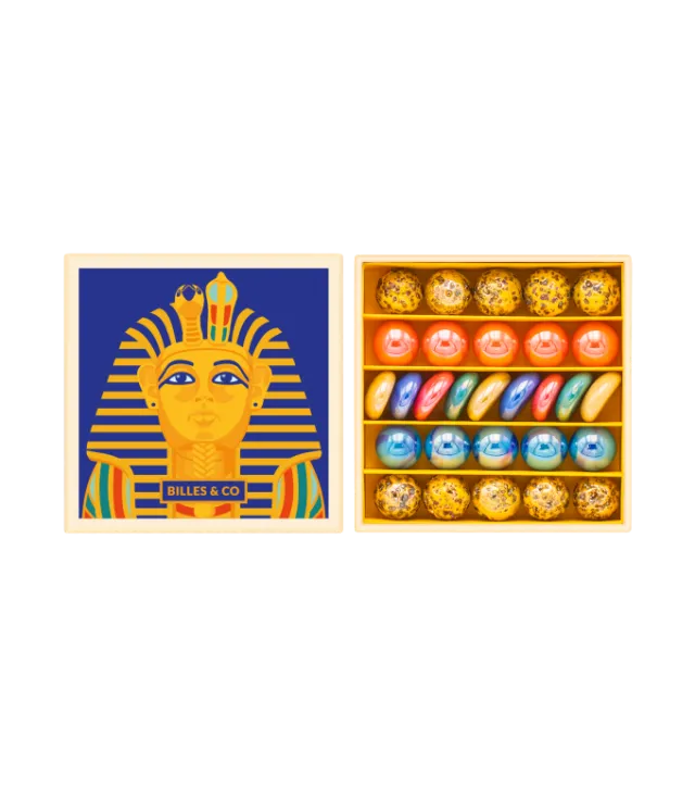 Billes & Co Toutankhamon scatola mini biglie vetro 29 pz