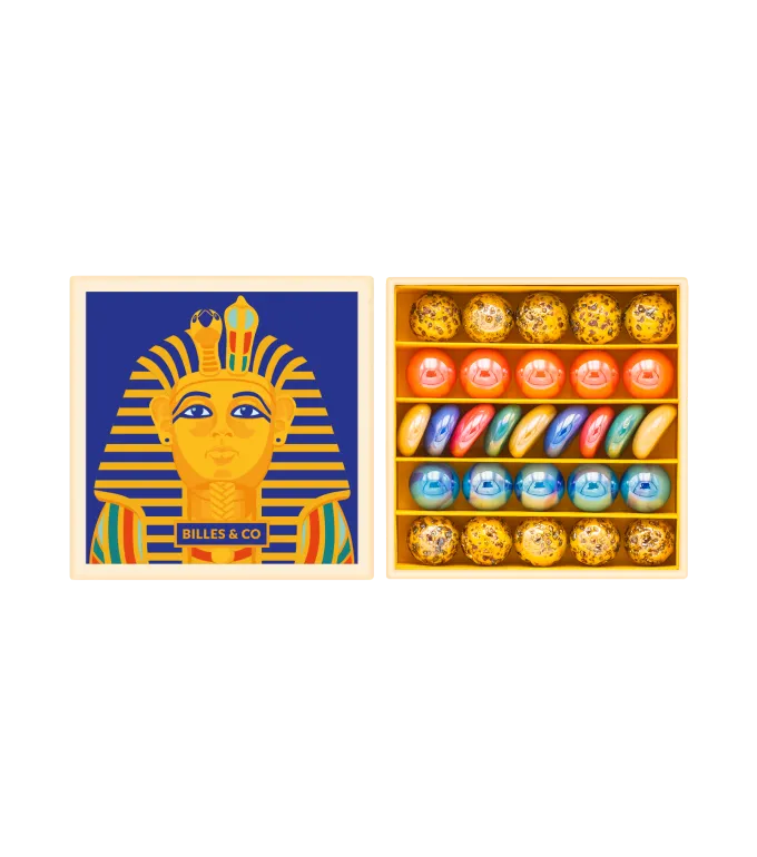 Billes & Co Toutankhamon scatola mini biglie vetro 29 pz
