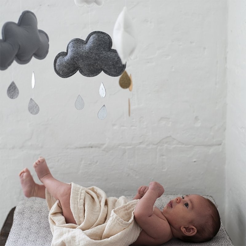 Konges Slojd Nuvole giostrina feltro grigio decorativa 60 cm