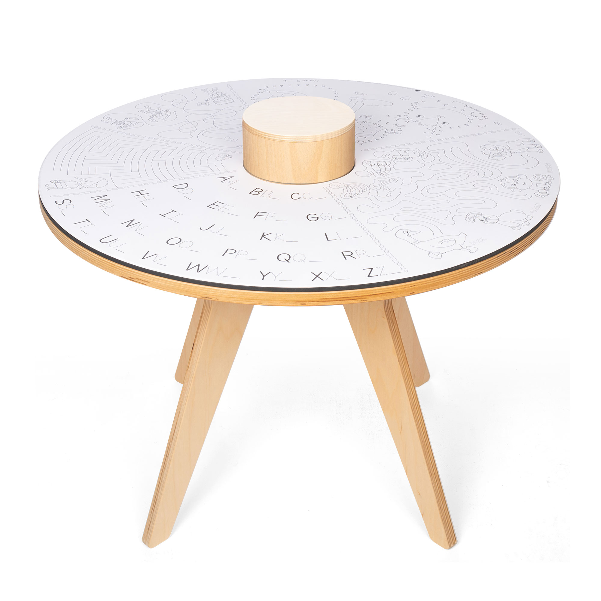 Drawin Table 3 in 1 tavolo disegno rotondo betulla