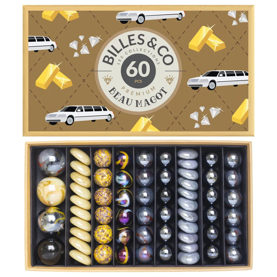 Billes & Co Biglie Vintage Luxe Beau Magot set vetro 61 pezzi