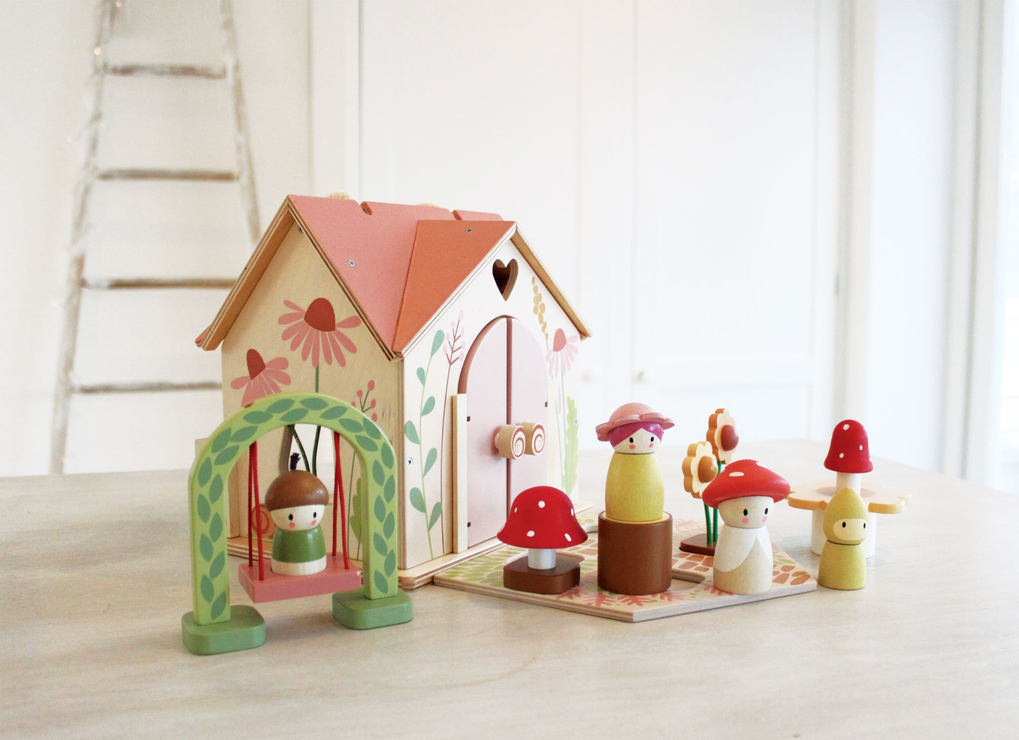 Tender Leaf Rosewood Cottage casa bambole legno rosa