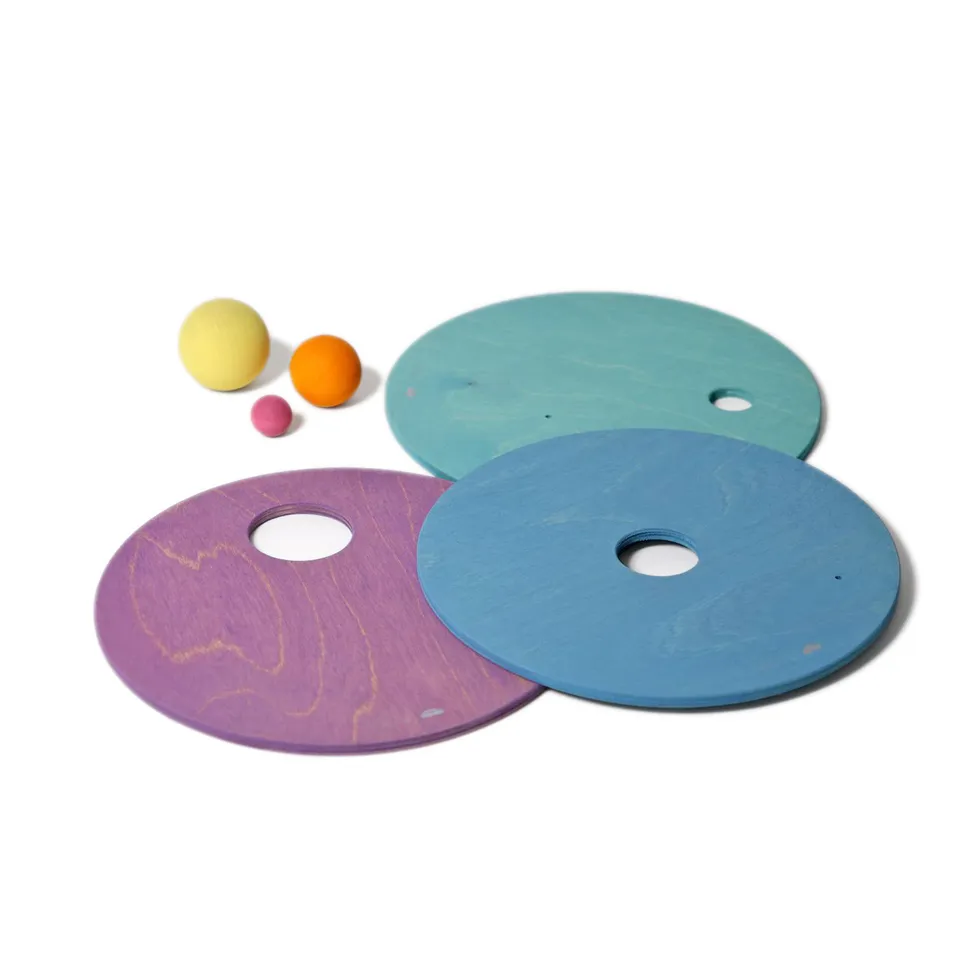 Stapelstein Rolling Discs dischi legno Cool Pastel 6 pezzi