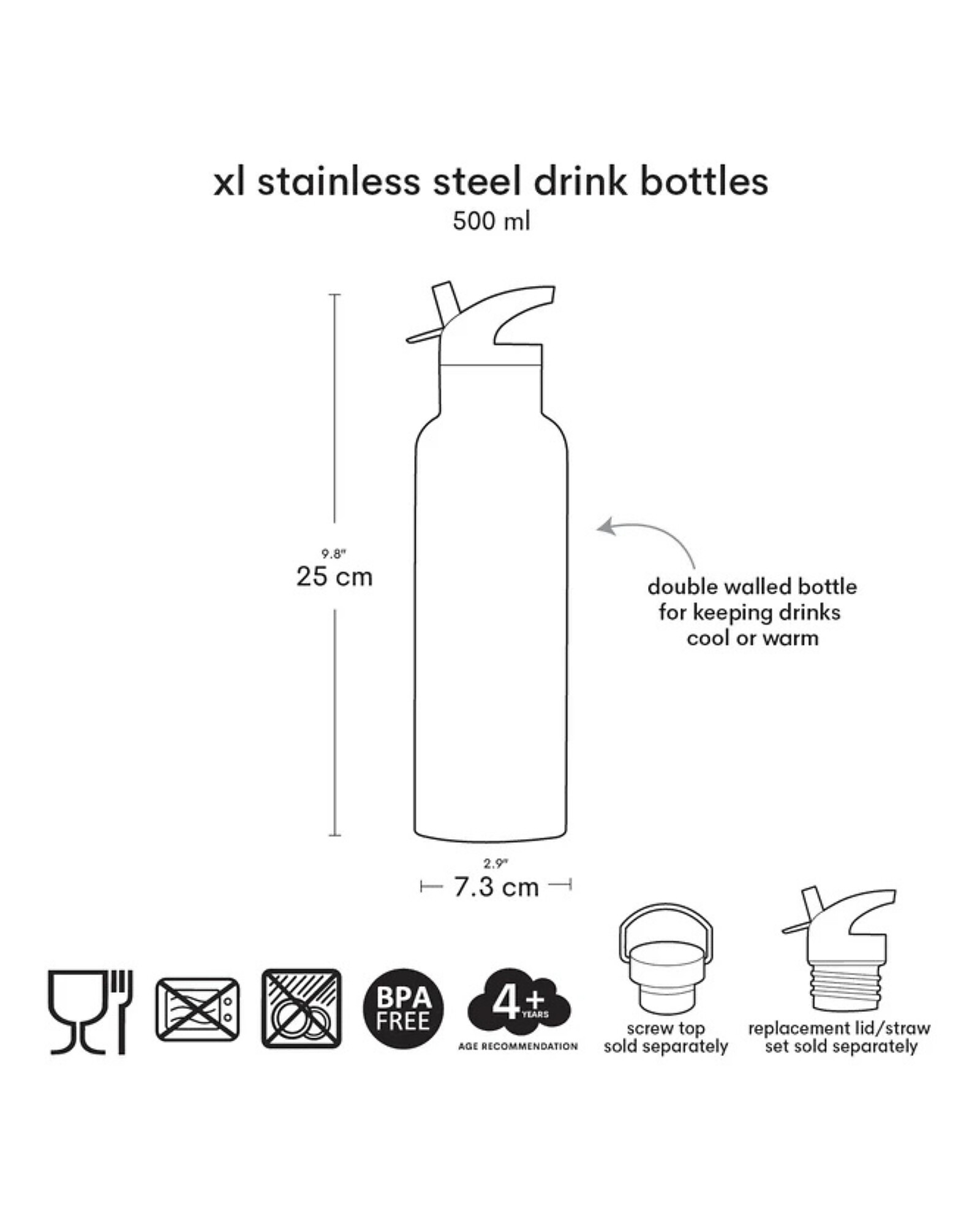 A Little Lovely Company Forest Friends borraccia 500 ml inox