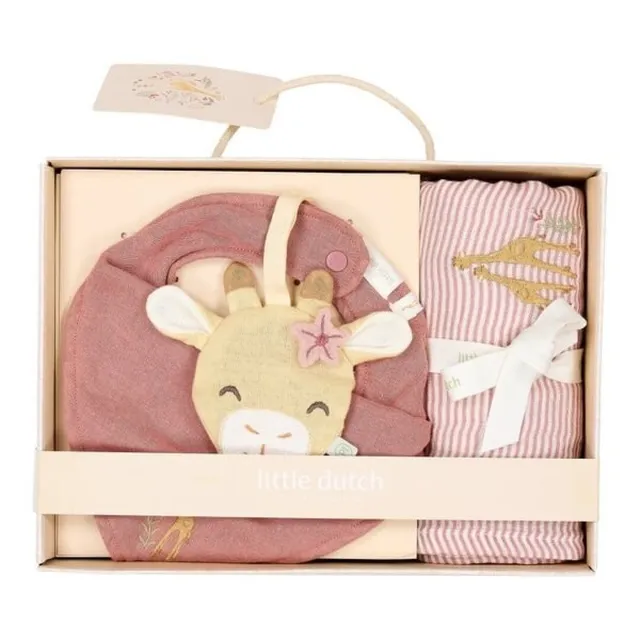 Little Dutch Safari Friends set regalo neonata rosa cotone