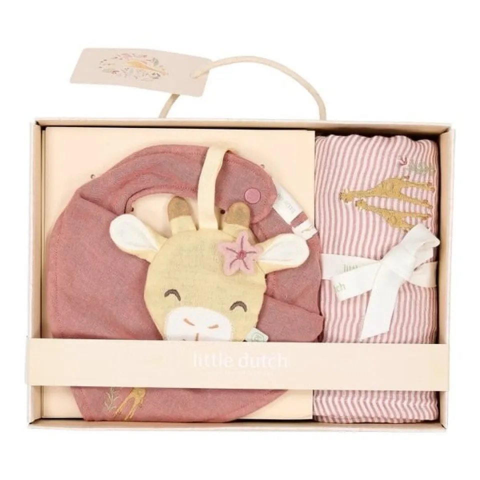 Little Dutch Safari Friends set regalo neonata rosa cotone