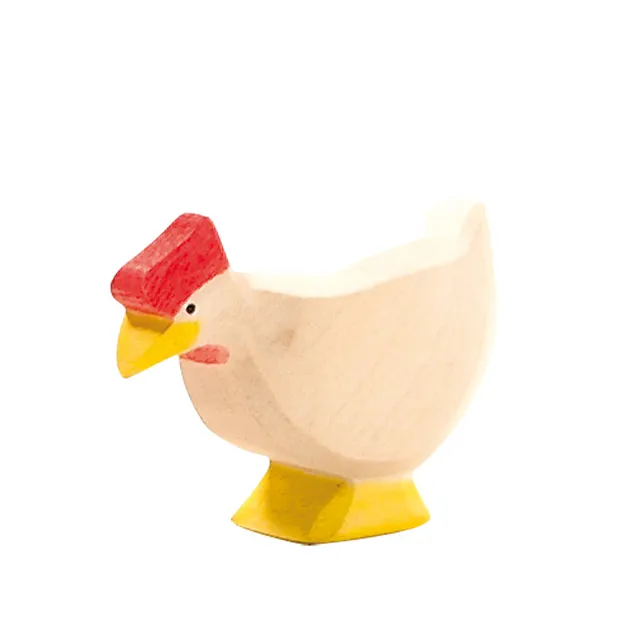 Ostheimer Gallina bianca figura in legno 4 cm