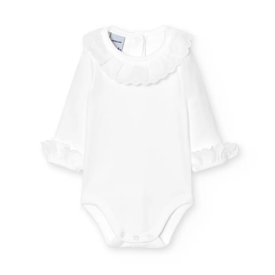 Babidu 1199 body maniche lunghe bianco 0-3 mesi pizzo