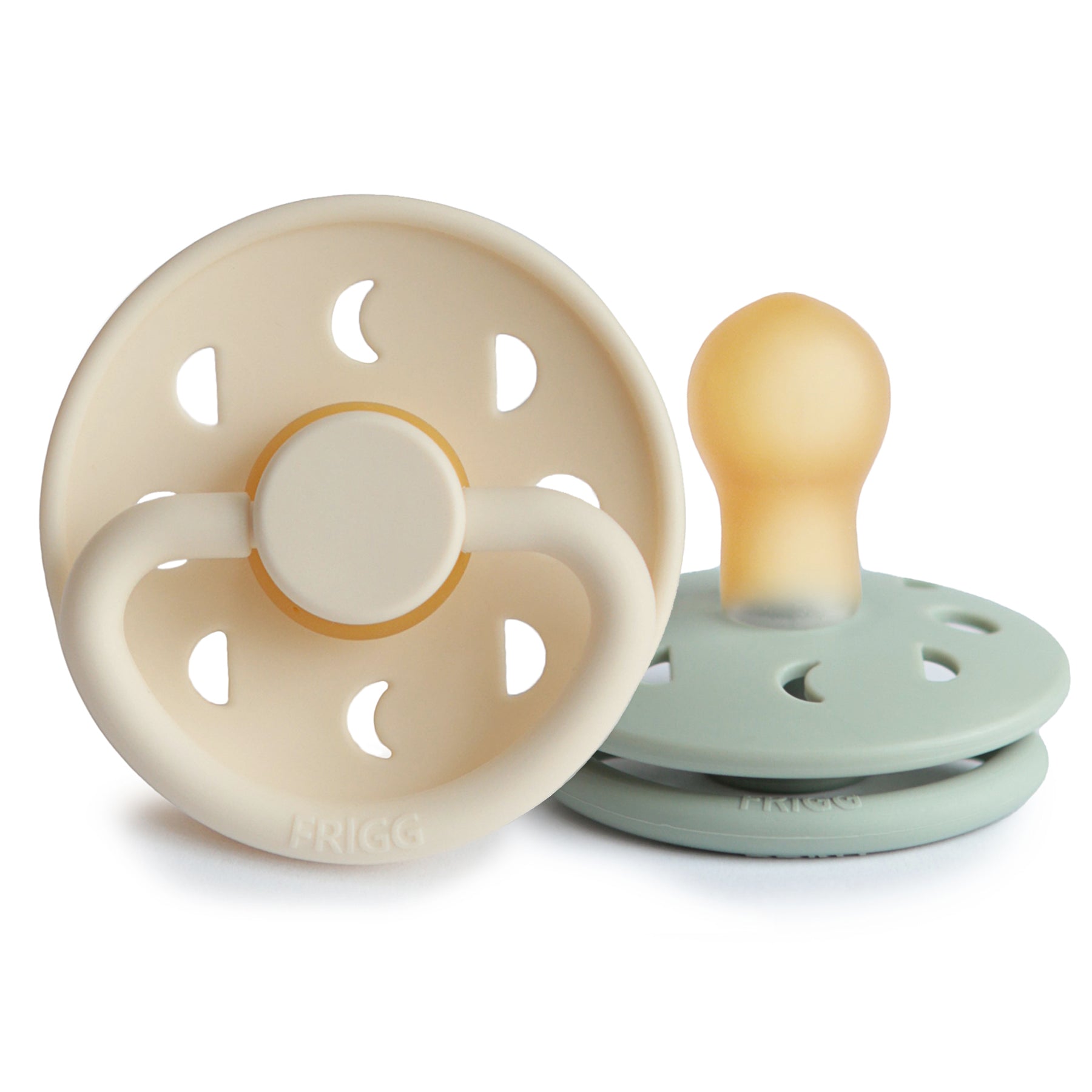 Ella and Rapha Moon ciuccio crema-salvia set 2 pezzi