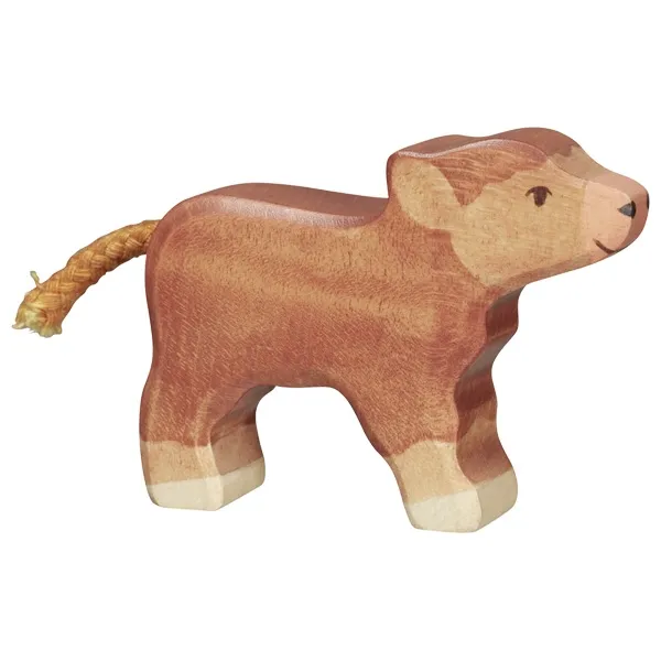 Holztiger Highland Cattle vitello figura legno