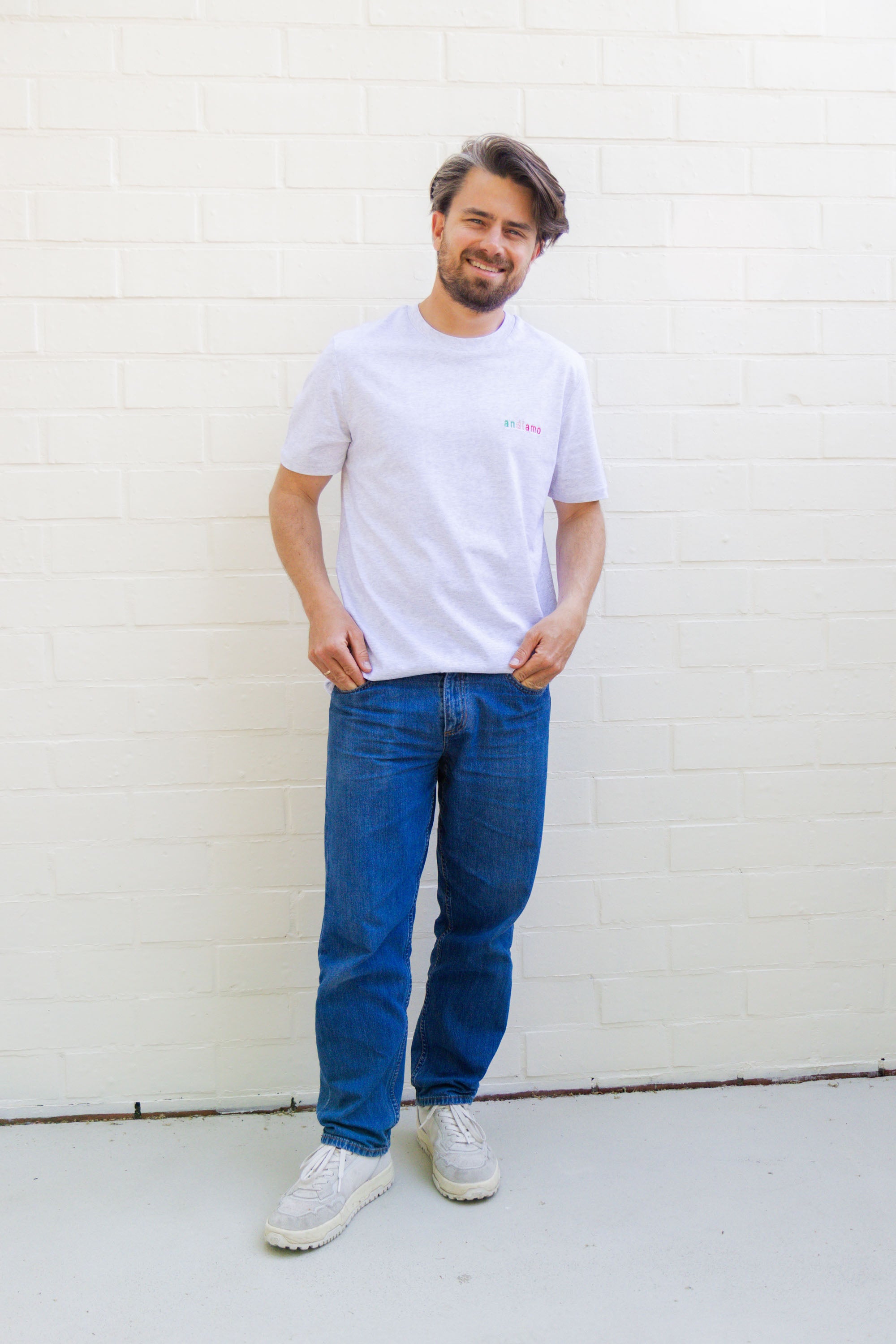 Ella and Rapha Andiamo t-shirt uomo grigia cotone