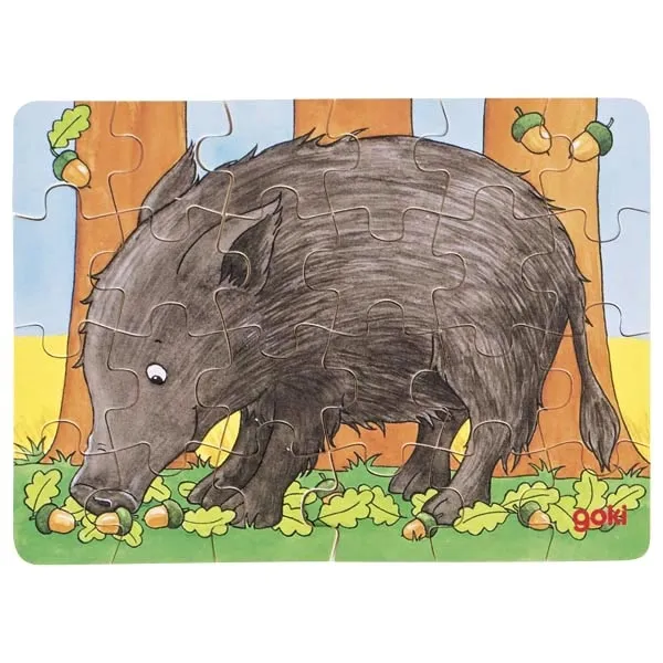 Goki mini puzzle legno animali 24 pezzi cinghiale