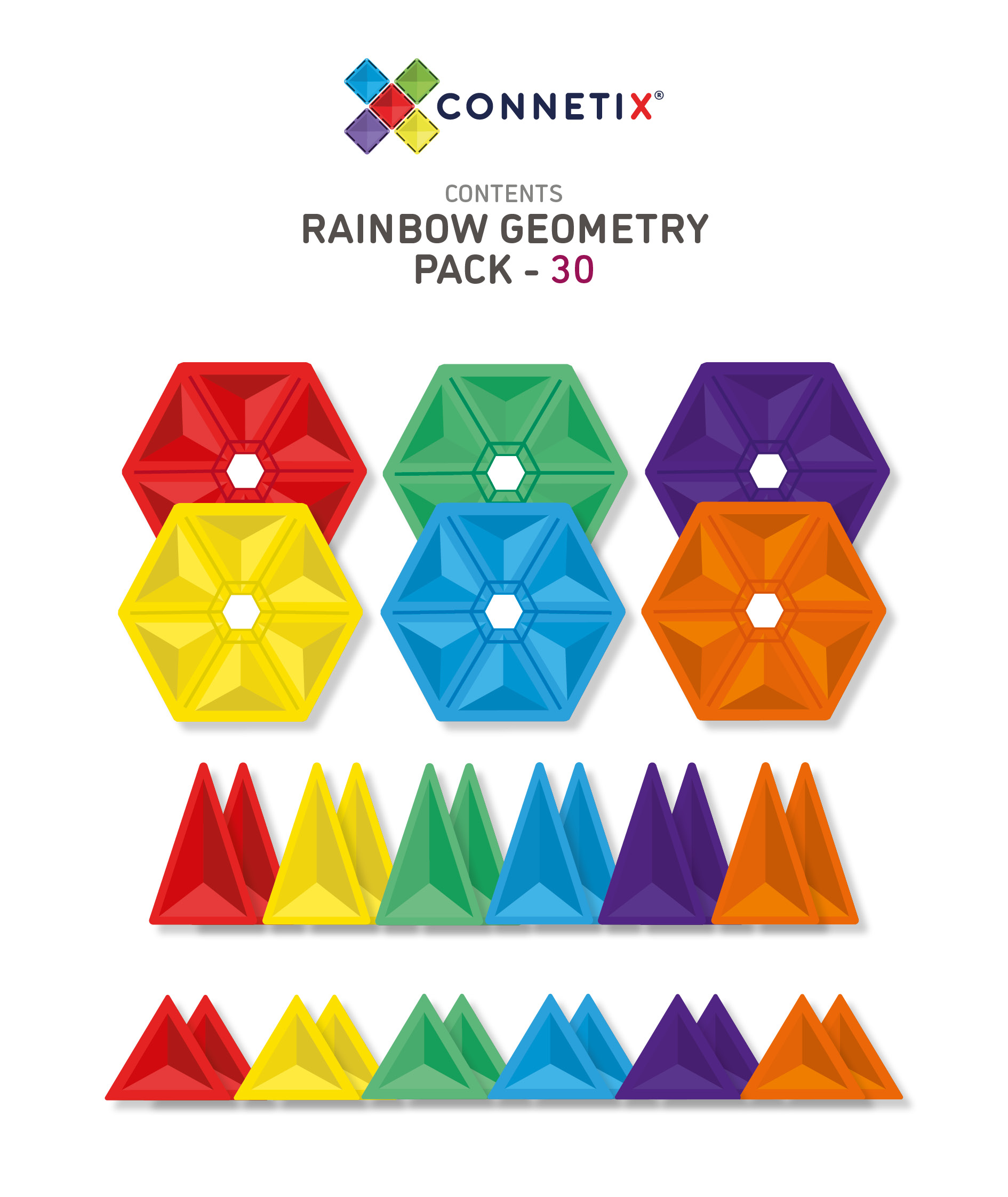 Connetix Geometry Pack costruzioni magnetiche 30 pezzi