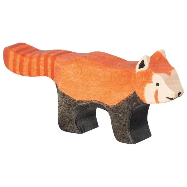 Holztiger Panda Rosso figura legno massello