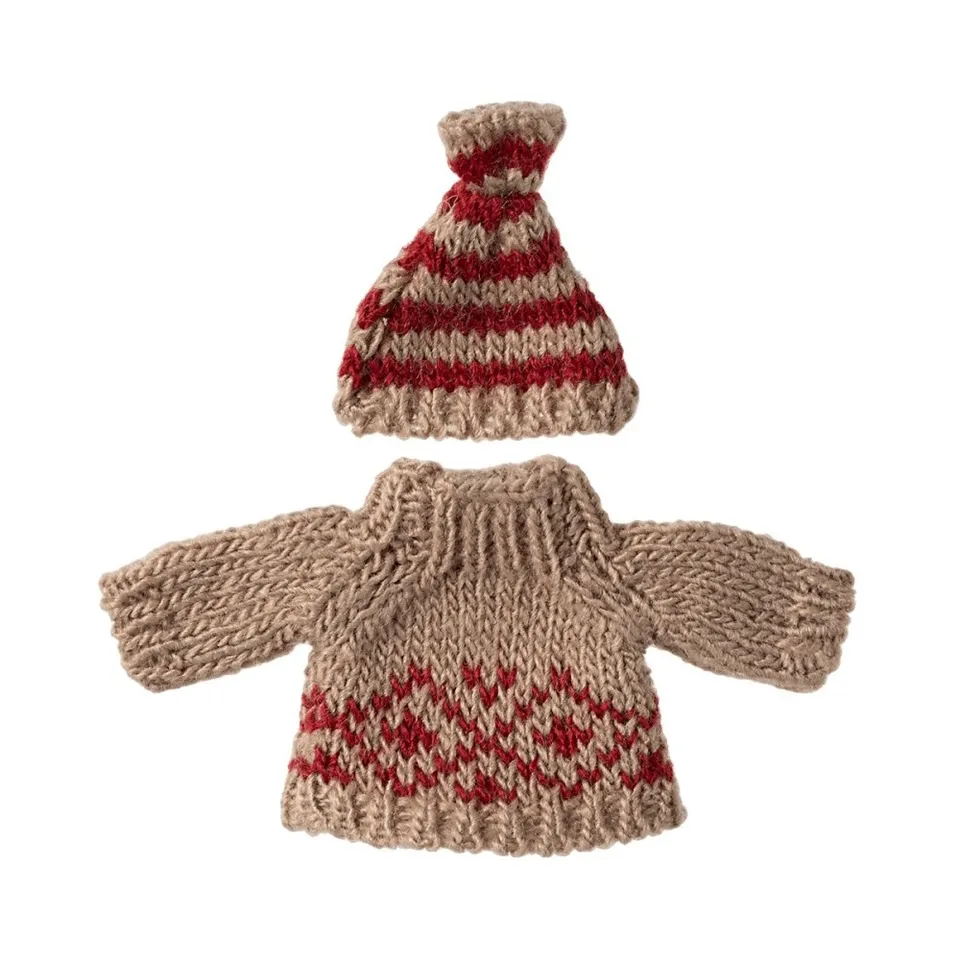 Maileg Mamma Topo vestiti maglione e cappello cotone