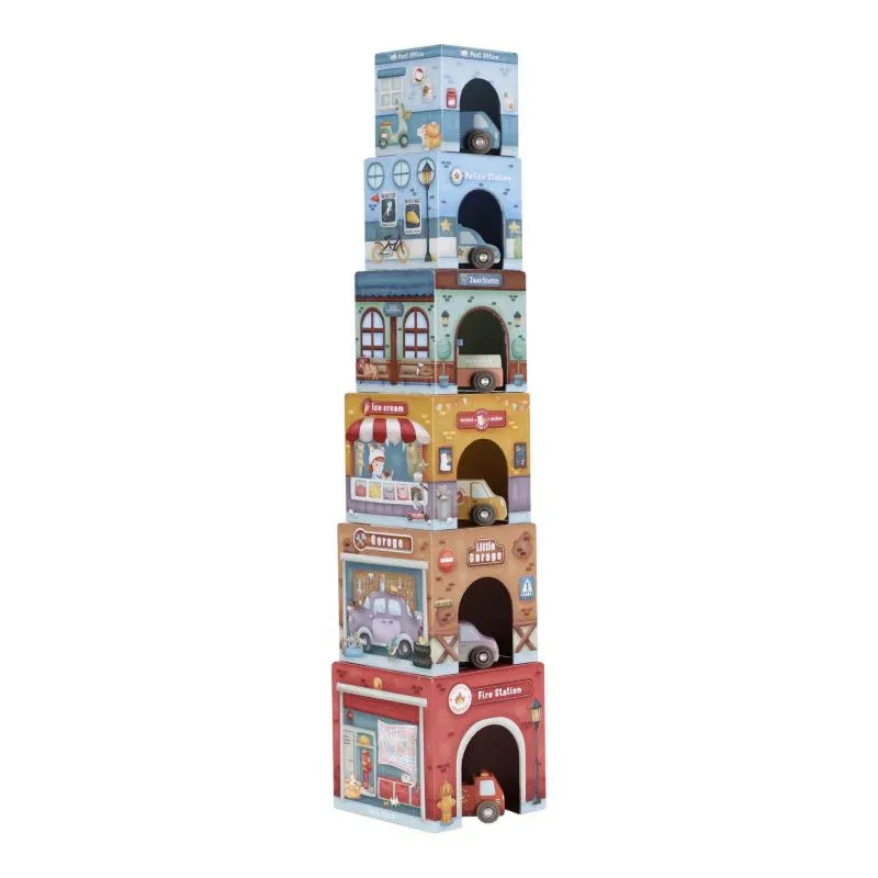 Little Dutch Cubi Impilabili Auto Gioco Legno 6 Pezzi