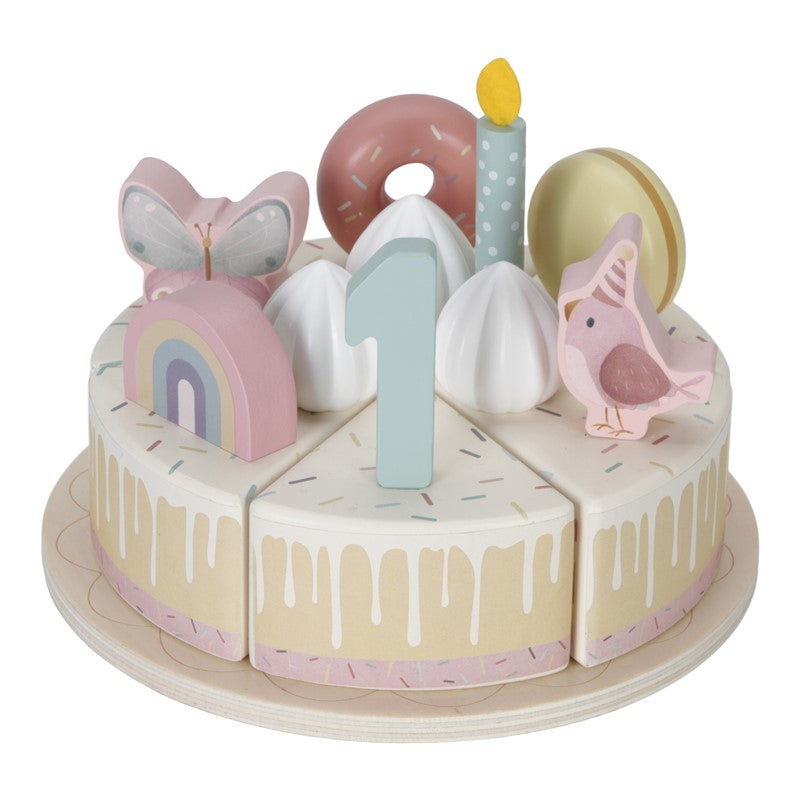 Little Dutch torta compleanno rosa legno 26 pezzi