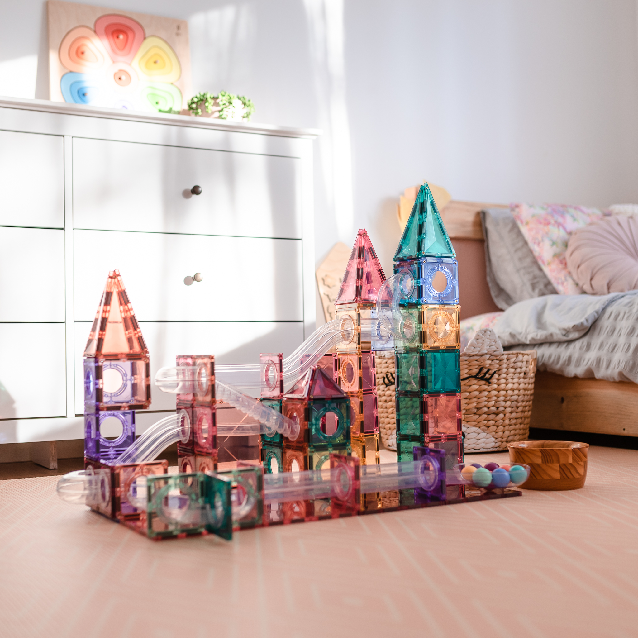 Connetix Pastel Ball Run Pack costruzioni 106 pezzi