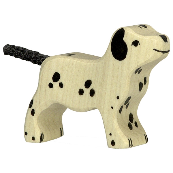 Holztiger Cane dalmata piccolo figura legno dipinta a mano