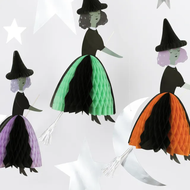 Meri Meri Streghe Volanti Decorazione Halloween Set 3 Pezzi