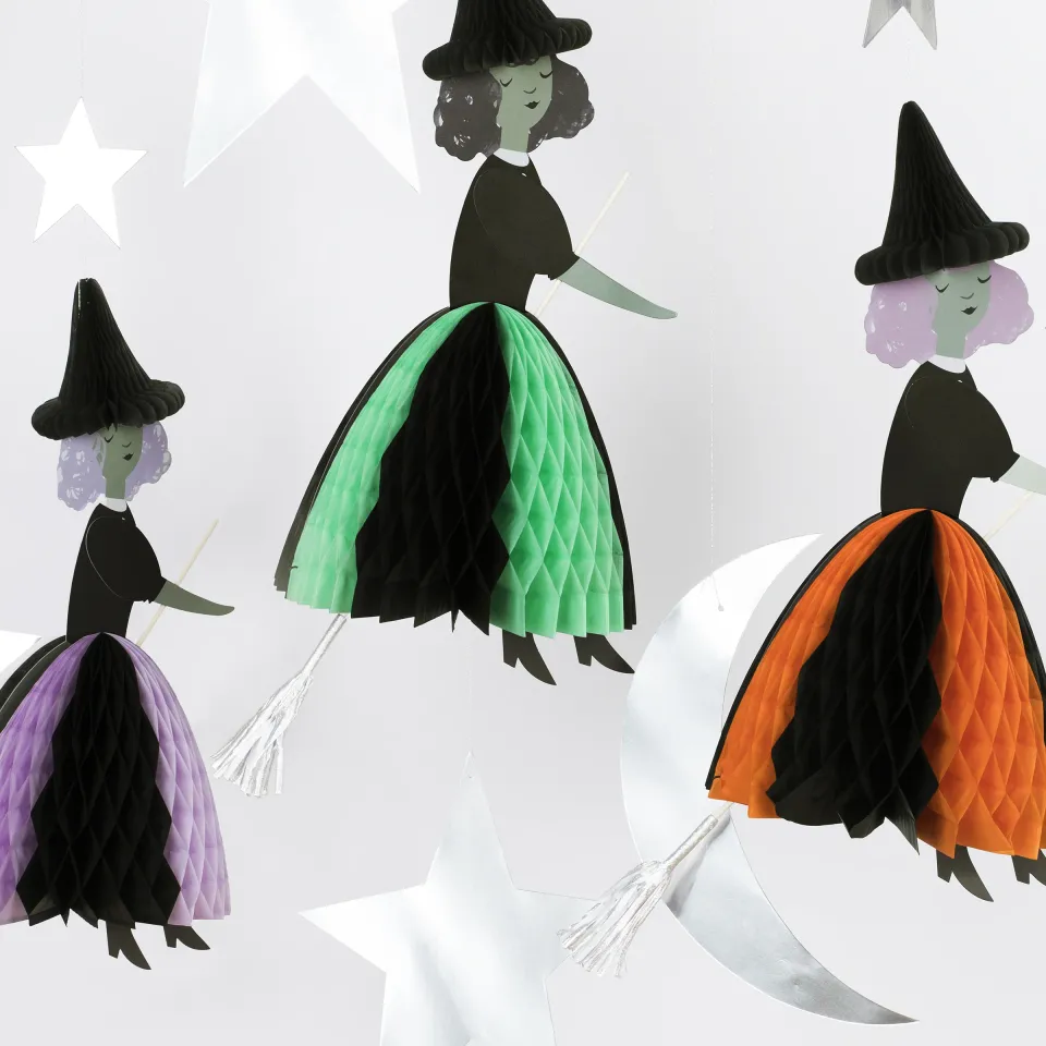 Meri Meri Streghe Volanti Decorazione Halloween Set 3 Pezzi