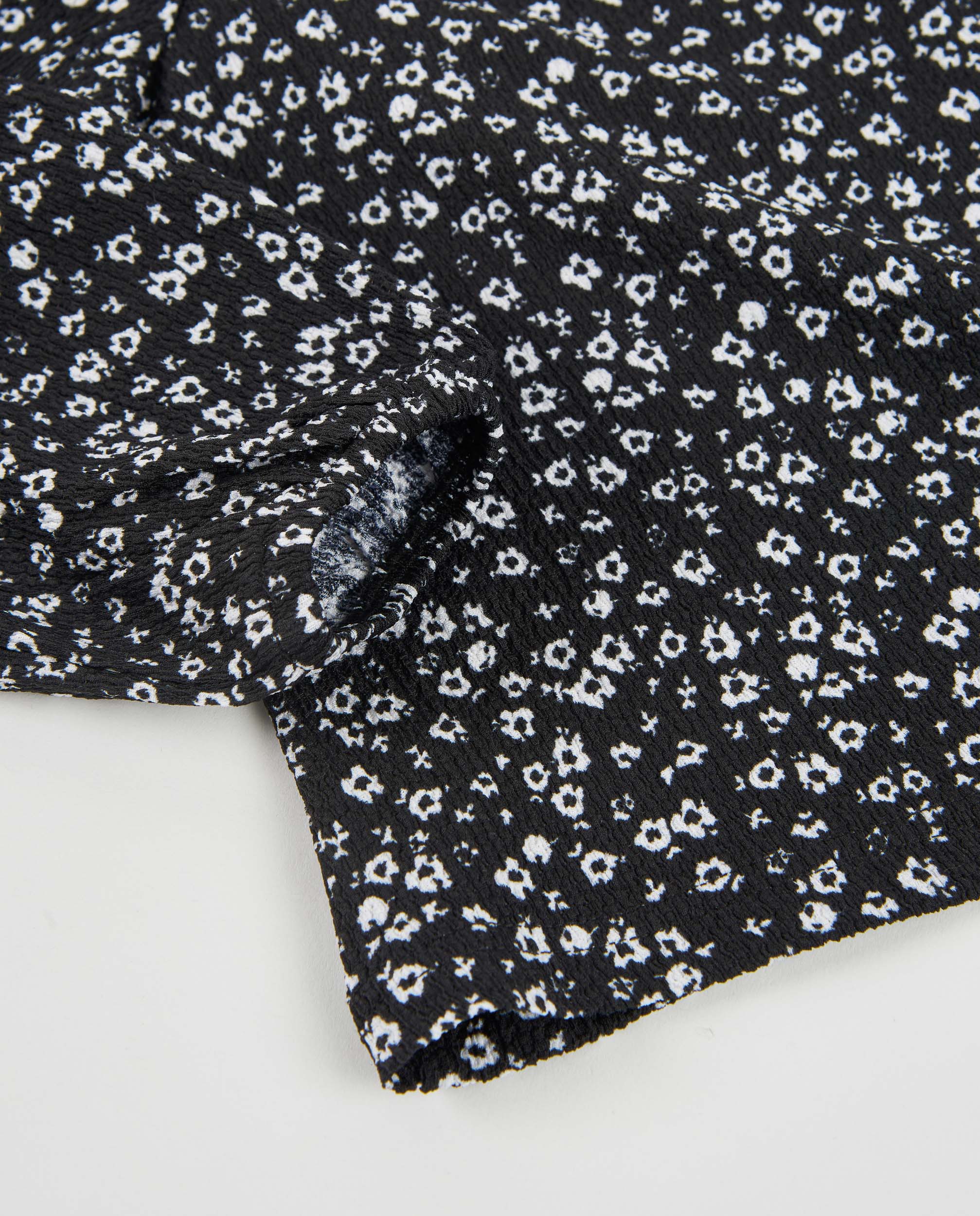 Tuc Tuc camicia bambina nera a fiori collo alto