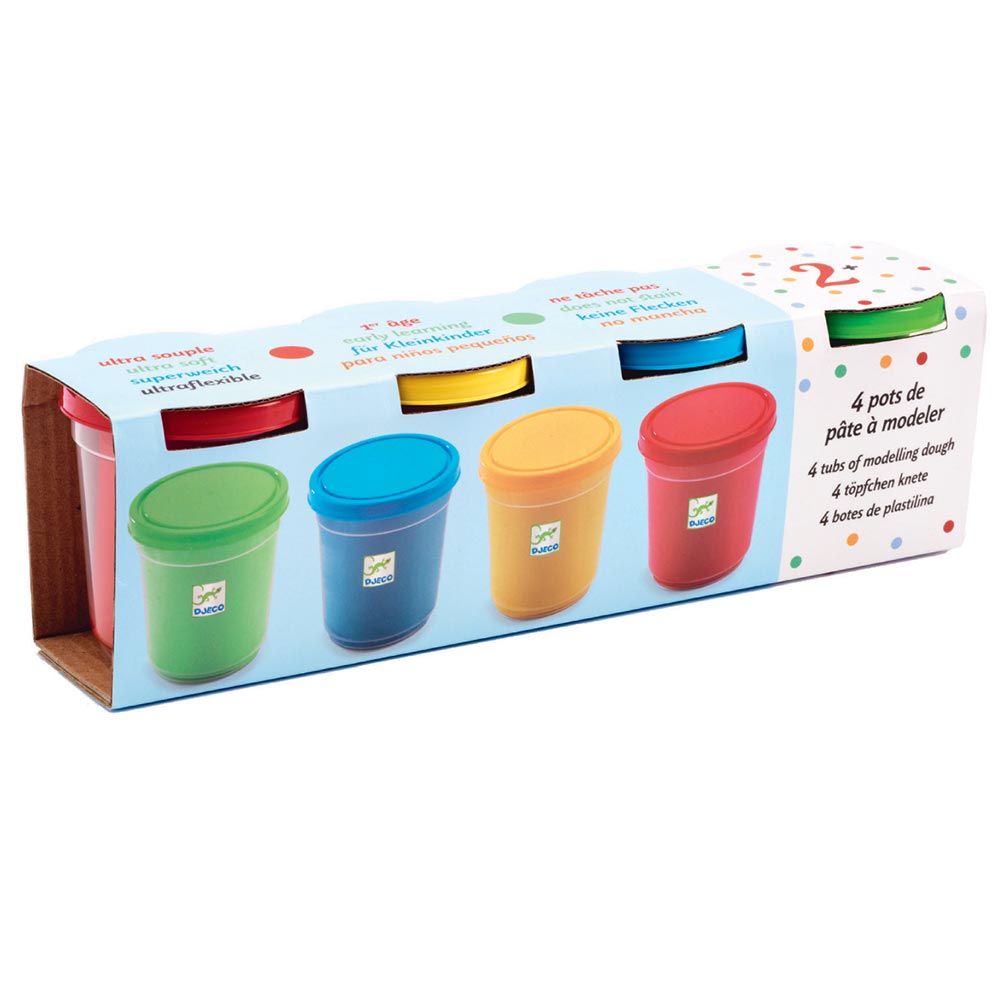 Djeco Pasta Modellabile Primari 4 Barattoli 140 g
