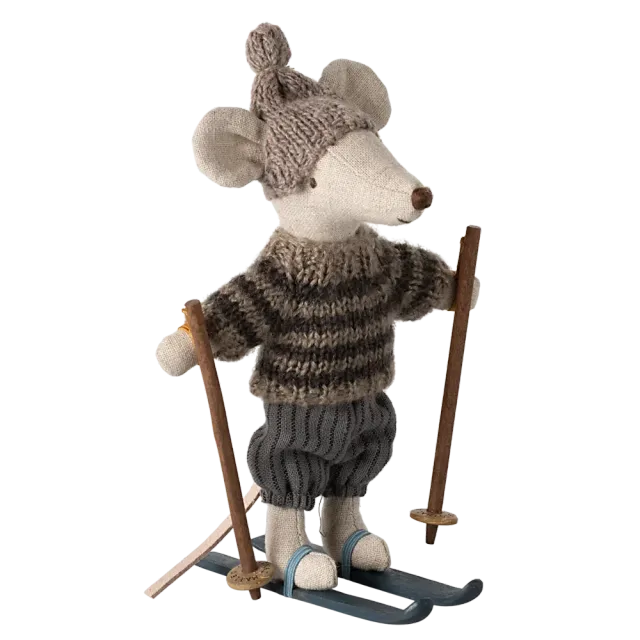 Maileg Topino Fratello Sciatore peluche cotone 13 cm
