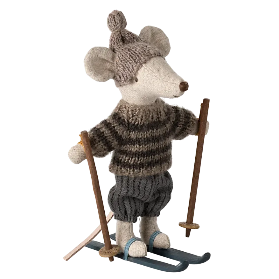 Maileg Topino Fratello Sciatore peluche cotone 13 cm