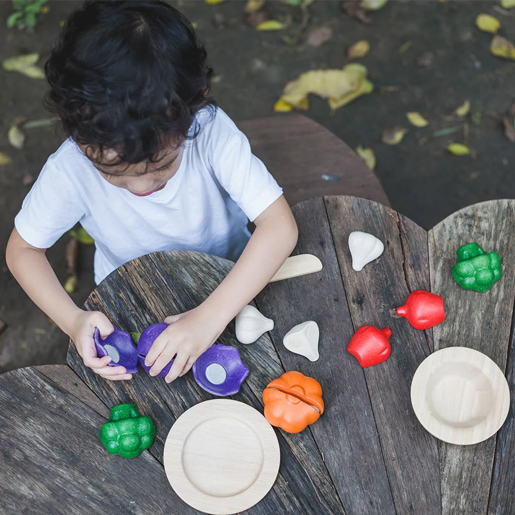 PlanToys Set Verdure da Tagliare in Legno 7 Pezzi
