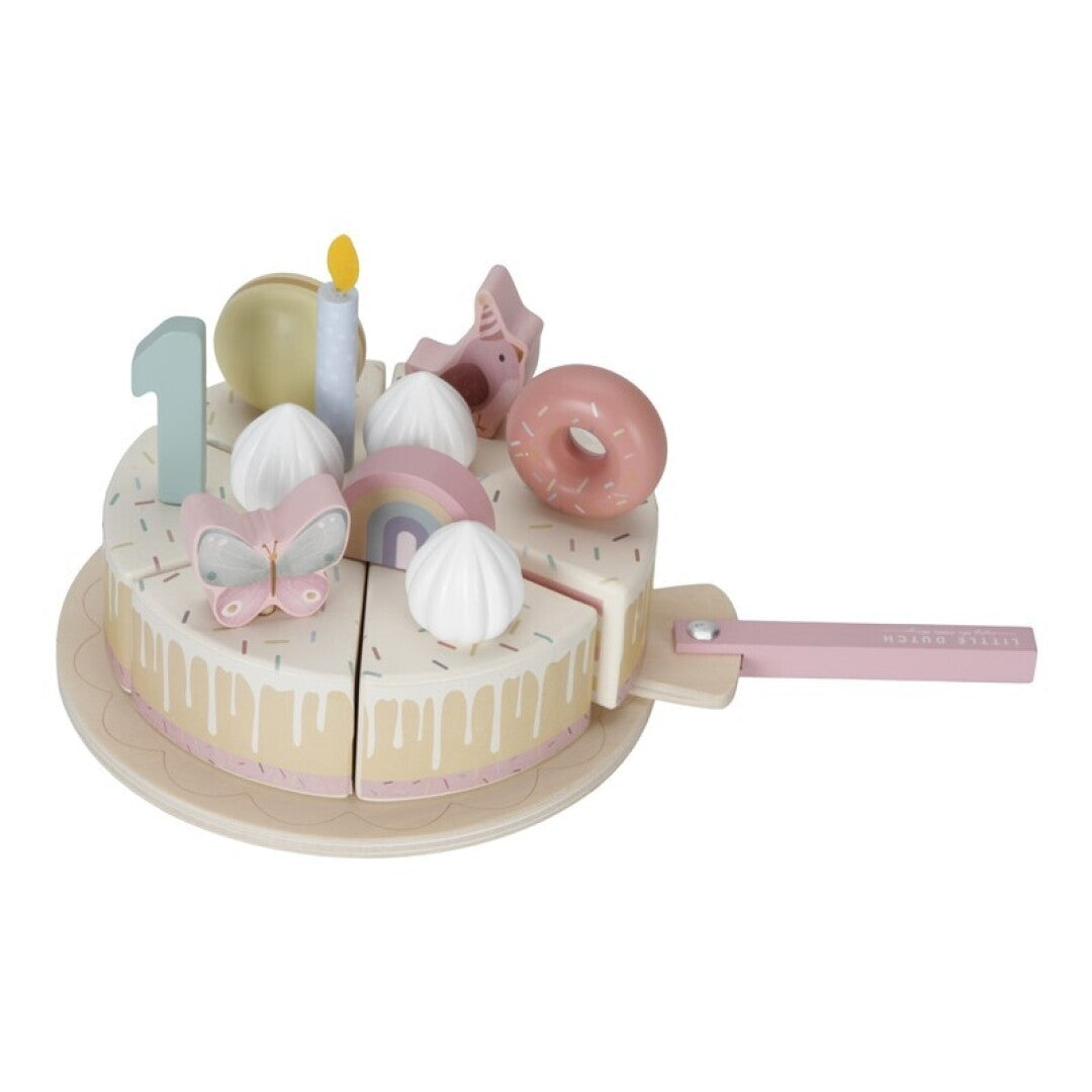 Little Dutch torta compleanno rosa legno 26 pezzi