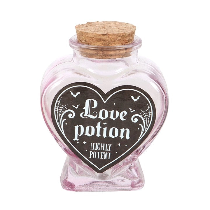 Boccetta Vetro Cuore Rosa Love Potion 8 cm