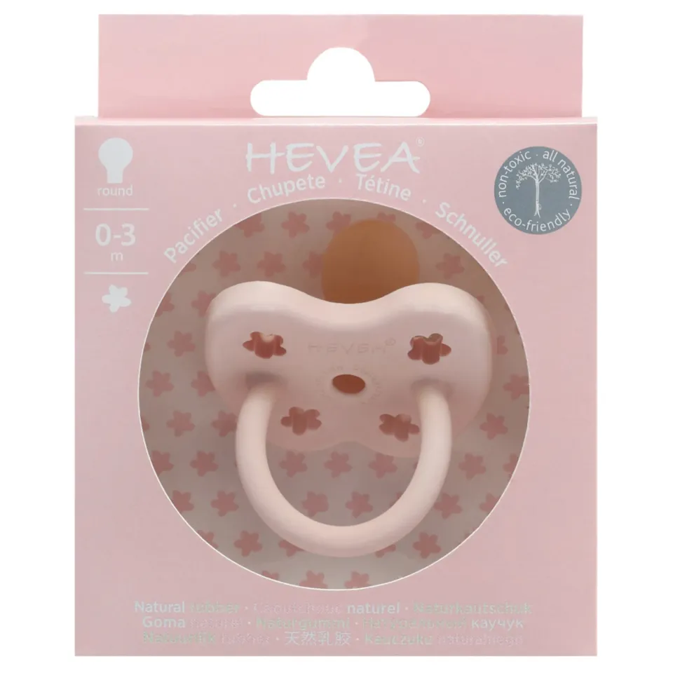 Hevea ciuccio ortodontico gomma naturale powder pink 0-3 mesi
