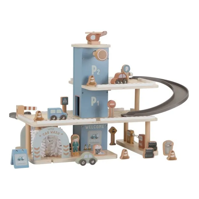 Little Dutch garage parcheggio in legno con veicoli