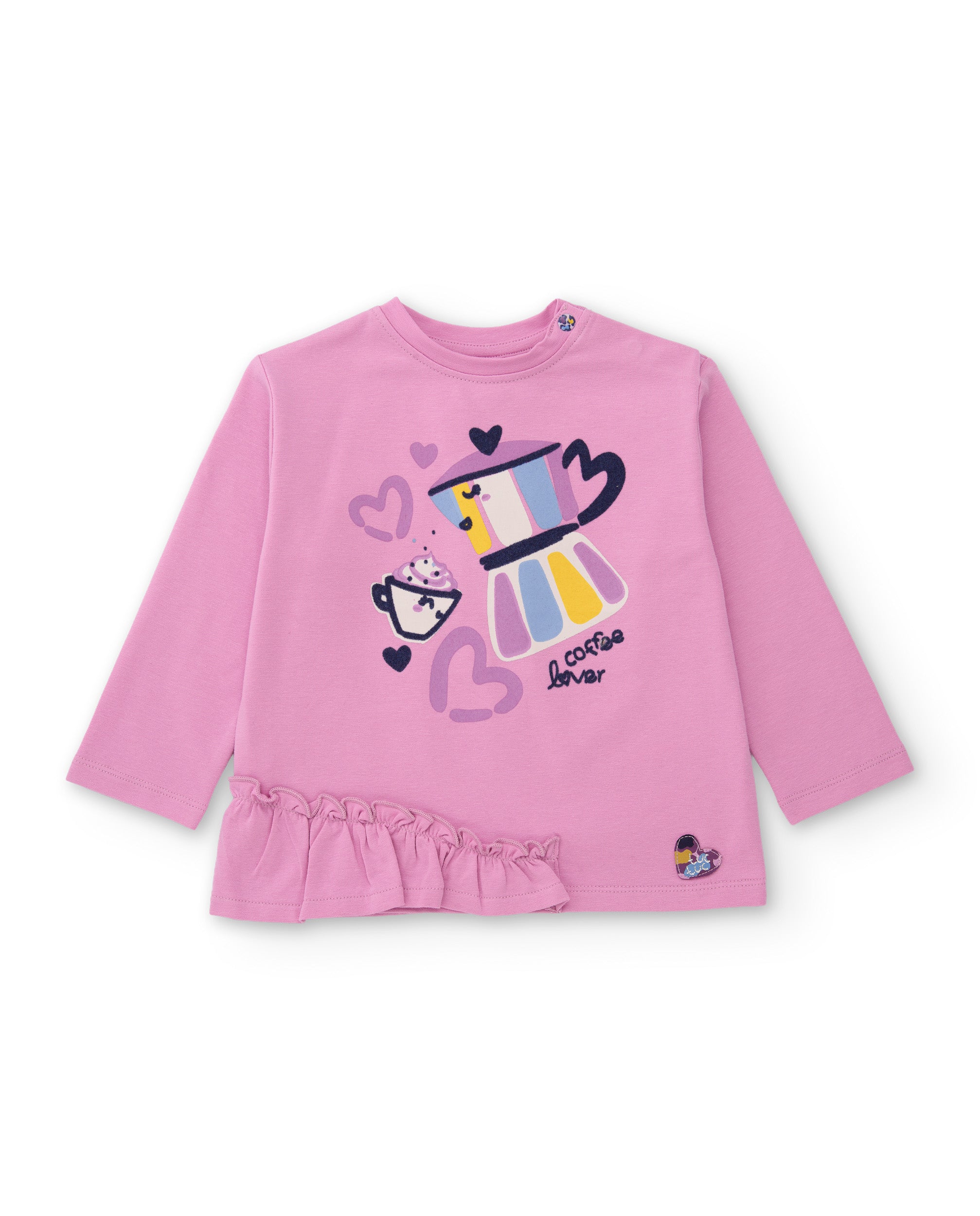 Tuc tuc Capuccino maglia bambina rosa manica lunga moka