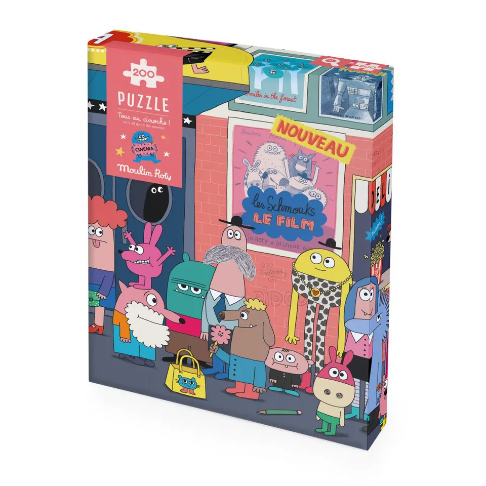 Moulin Roty Al Cinema Puzzle Cerca e Trova 200 Pezzi Lente