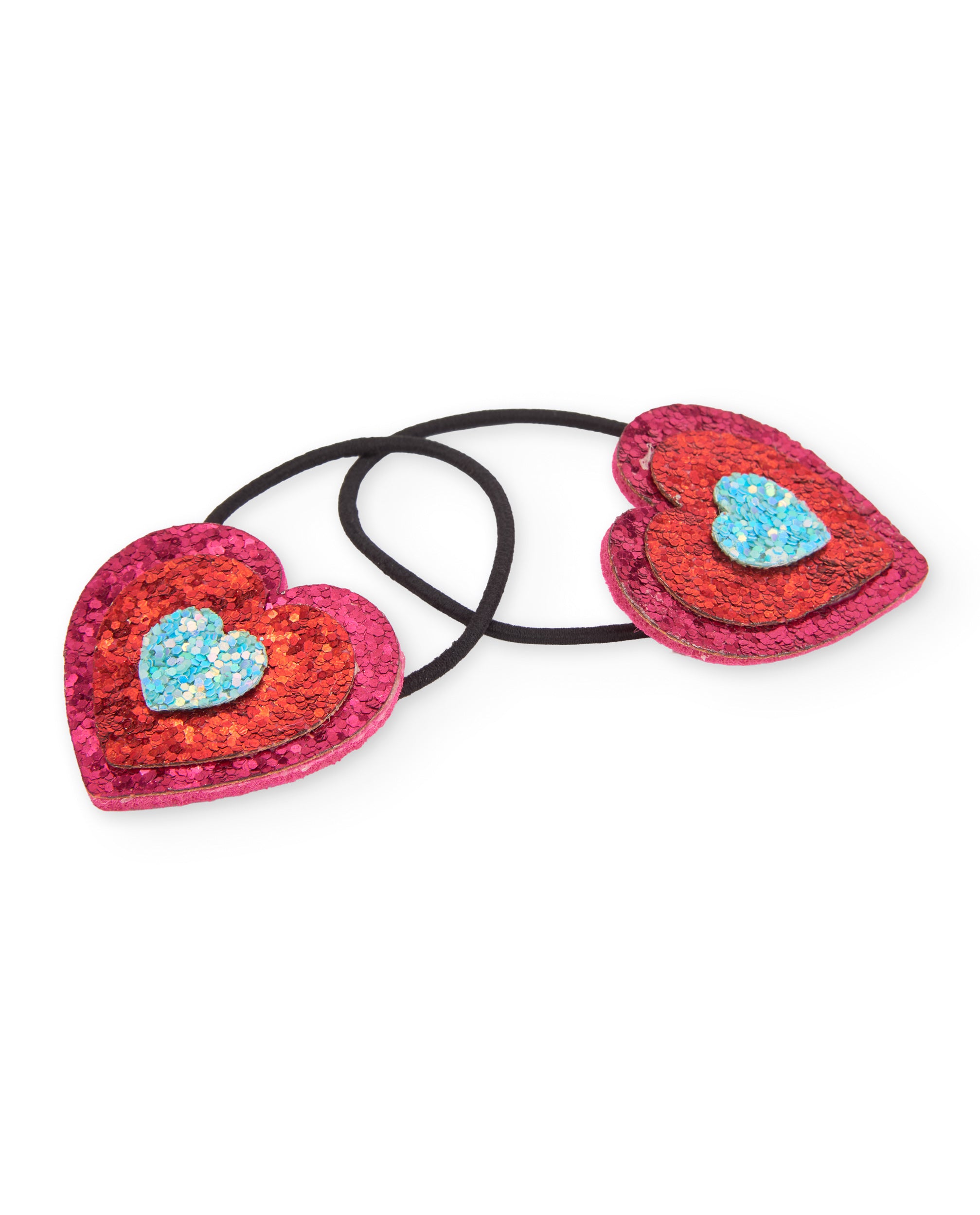 Tuc tuc elastici capelli bambina rossi cuore glitter