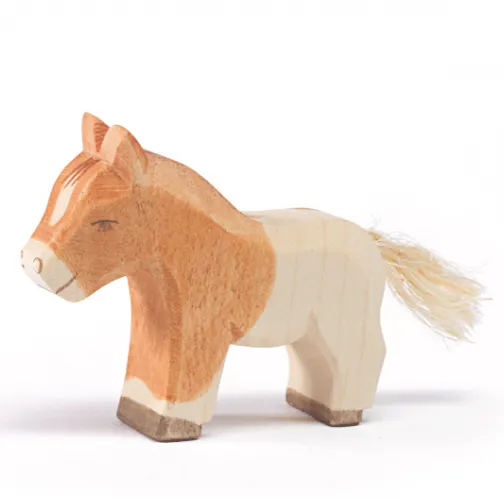 Ostheimer Pony Shetland Puledro Figura in Legno H 5 cm