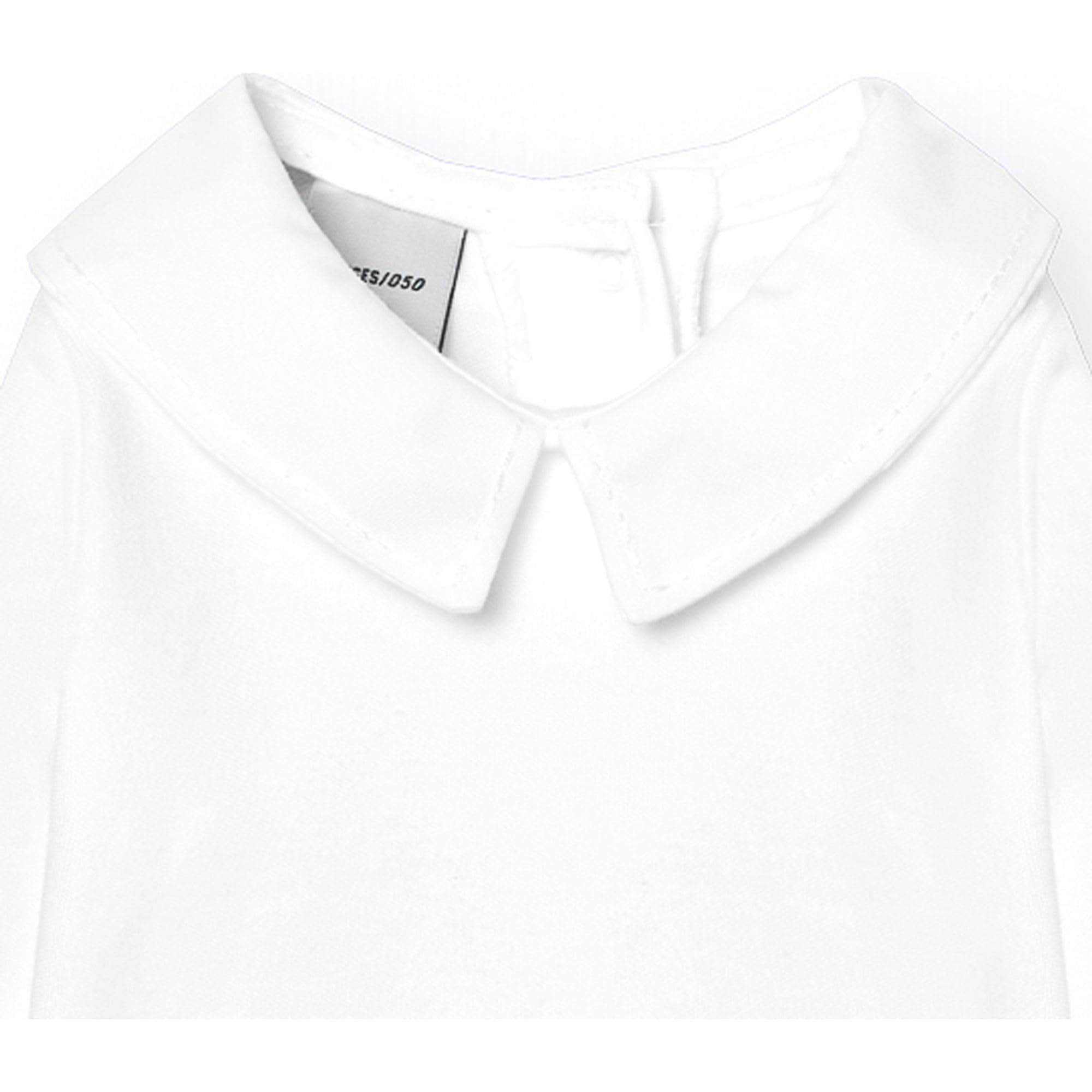 Babidu body maniche lunghe collo polo bianco 3 mesi