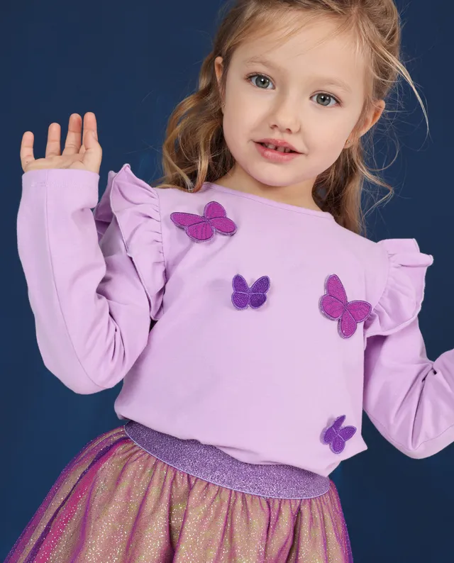 Tuc Tuc maglia bambina manica lunga lilla farfalle