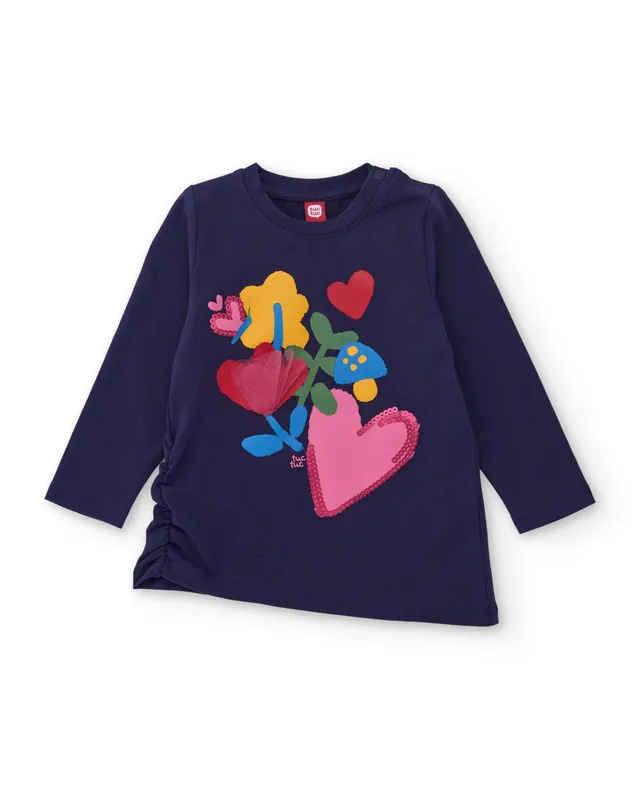 Tuc Tuc Good Wood maglietta maniche lunghe bambina blu fiori