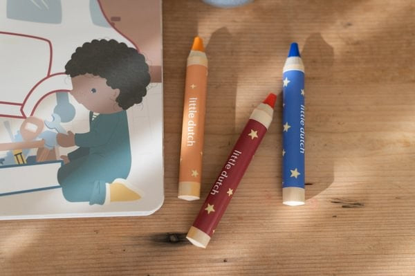 Little Dutch Jim libro con matite 30 pagine veicoli