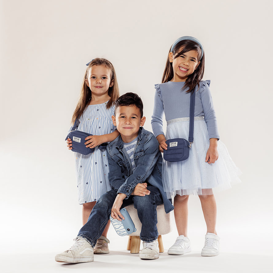 Hoppstar Artist Denim borsa fotocamera bambini nylon