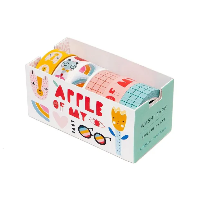 Petit Monkey Apple of My Eye washi tapes 6 nastri 10 m